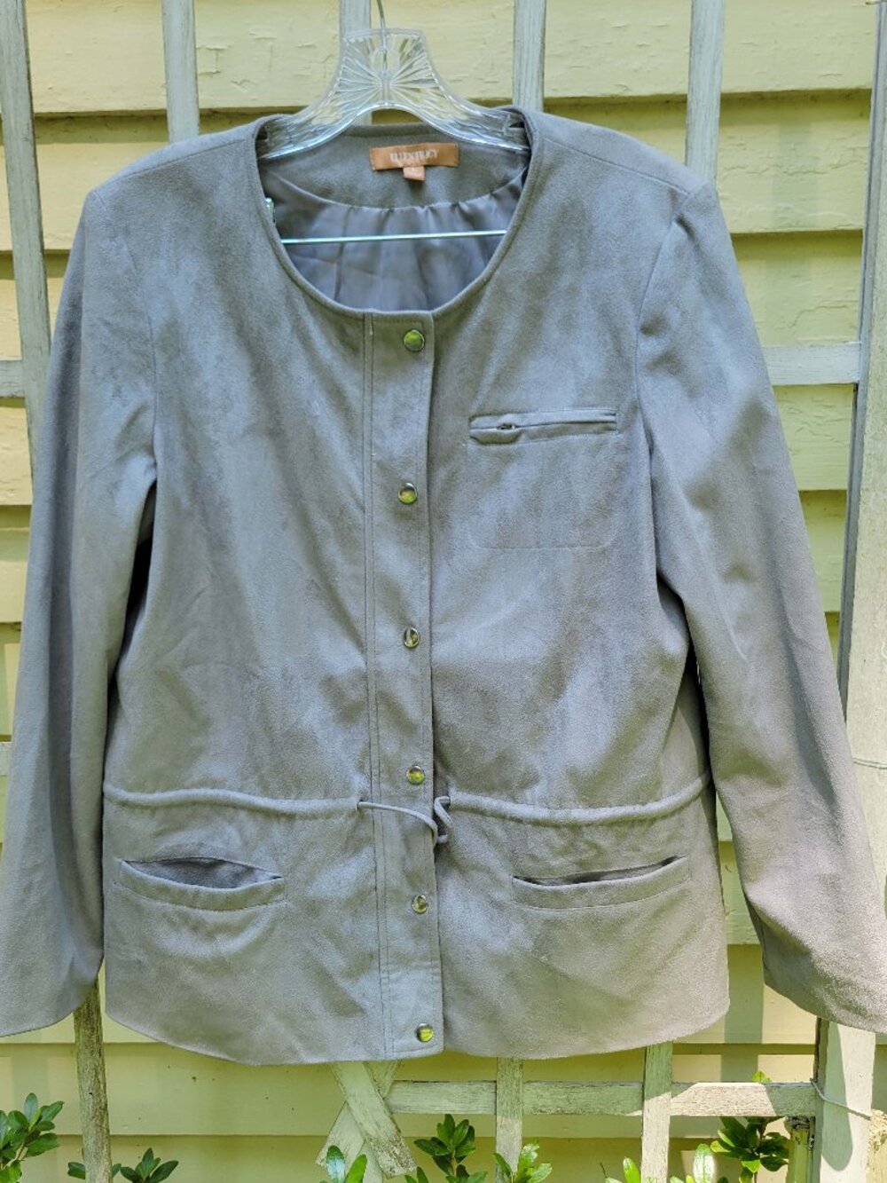 ELLEN TRACY Gray Suede Jacket